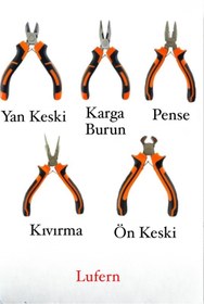 Resim Genel Markalar Mini Takı Bijuteri Seti Dayanıklı Kesme Kıvırma Pense Yan Keski Karga Burun Hobi Alet Takımı 5'li 