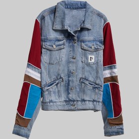 Resim Kadın Tint Kırmızı Renk Çift Parça Kumaş Oversize Özel Tasarım Denim Ceket - Tint / S 