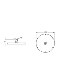 Resim VitrA Duş Başlığı, Origin Xl, 25 Cm, Mat Siyah, A4563836 