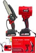 Resim KİMMEER PLUS Şarjlı Testere ve Hava Üfleme Makinesi Seti – 2 Batarya + Hızlı Şarj Cihazı | 21V 