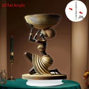 Resim 2D Düz, 2D Akrilik Heykel - Detaylı Geleneksel Kıyafetli Antik Afrika Kadın Sanatı ve Altın Vurguları, Ev Ofis İçin Kültürel Masa Dekoru, Noel Şükran Günü Hanuka Hediyesi, Elektriksiz, 2D Düz Cadılar Bayramı Noel Süslemeleri, 2D Düz 