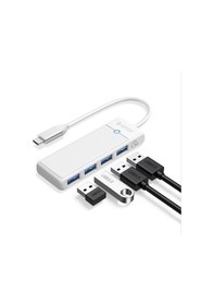 Resim Orico PAPW4A-C3-015-WH 4 Portlu Type-C to USB 3.0 Yüksek Hızlı 5 Gbps HUB Çoklayıcı Beyaz 