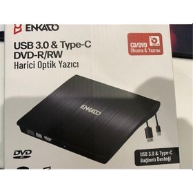 Resim Enkado Ekd-udvd120 Type-c - Usb 3.0 Dvd-r-cd-r-rw- Dvd-rw Ultra Slim Harici Optik Yazıcı Siyah 