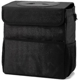 Resim Kapaklı Ve Saklama Cepli Su Geçirmez Araba Çöp Kutusu, %100 Sızdırmaz Araba Düzenleyici 12 L - Verimli Araç Depolama Çözümü 