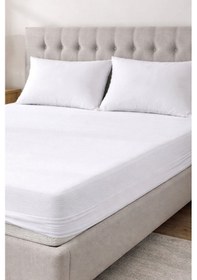 Resim Özdilek Çift Kişilik Alez Sıvı Geçirmez Yatak Koruyucu Fitted 160 200 Beyaz 