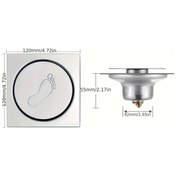Resim Elmpaly Sıçrama Basma Tipi Kare Duş Altı Izgarası 4 72x4 72 Inç Dayanıklı Metal Süzgeç Çıkarılabilir 