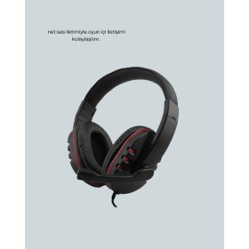 Resim Butik Bfs Kırmızı Gaming Headset Mikrofonlu Sağlam Kablolu Konforlu 