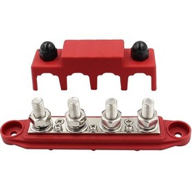 Resim Kırmızı M10 Stud Rv Gemi Kapaklı Yüksek Akım Güç Dağıtım Terminal Bloğu 
