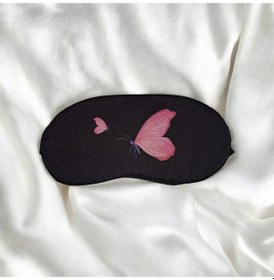 Resim Işığı Geçirmez Yumuşak Rahat Kelebek Desenli Uyku Bandı Uyku Gözlüğü Araba Ev Ofis Spa Meditasyon Göz Bandı Kırmızı 
