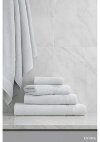 Resim 6 Parça Banyo Havlusu Seti %100 Pamuklu 70x140 Cm Serenio Açık Gri-açık Gri 