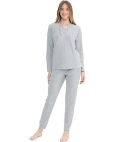 Resim U.S. Polo Assn. Kadın Gri Melanj Pijama Takımı-gri Melanj-s Çok Renkli 