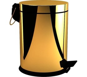 Resim Pazariz Gold - Altın Rengi Banyo 5 Lt Pedallı Çöp Kovası 