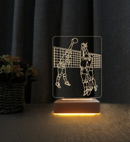Resim Vipyol Voleybolcu Tasarımlı Lamba 3d Led Masa Lambası Doğum Günü 