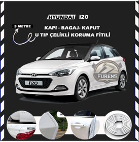 Resim Hyundai İ20 Oto Araç Kapı Koruma Fitili 5 Metre Parlak Beyaz Renk 