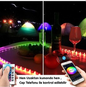 Resim Exeo Wifi Rgb 3 Çipli Şerit Led Işık Silikonlu Su Geçirmez 10 Mt 