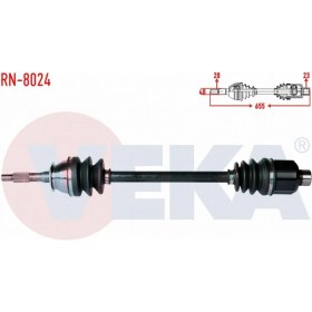 Resim Otoco Renault R12 1.3 Uzunluk 654MM 1971-2000 Komple Aks Sol-Sağ Ön 77 01 348 085 
