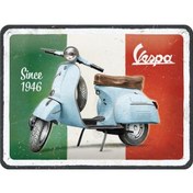 Resim Metal Duvar Panosu Vespa Vespa Since 1946 20x15cm/ Nostalgic Art 