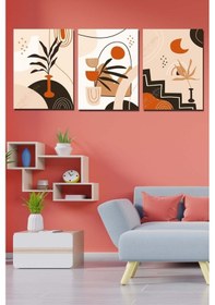 Resim No77decor 3 Parça Sanatsal Tablo Seti Dijital Baskı 