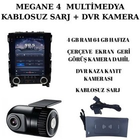Resim Megane 4 Tesla Multimedya 4-64 + Kablosuz Sarj + Dvr Kaza Kayıt Kamera 9" 