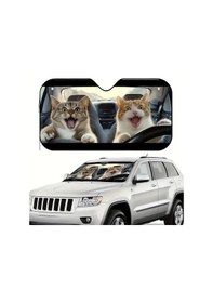 Resim Chuangyinshop 1 Adet Eğlenceli Kedi Araç Güneşlik Siperliği 130x70cm 