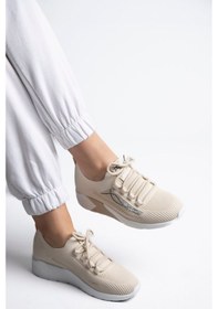 Resim Guja 25y301 Kadın Taşlı Casual Sneaker Ayakkabı Bej Bej 