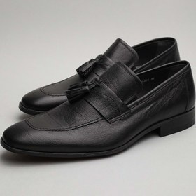 Resim Gondol Erkek Hakiki Deri Klasik Siyah 41 Ttx.144 