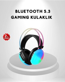 Resim Rgb Işıklı Kablosuz Kulaklık Bluetooth 5.3 800mah Ergonomik Ipx4 Dayanıklı 