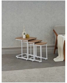 Resim Arpelia Vera Demonte Zigon Sehpa Tekerlekli 3 Lü 