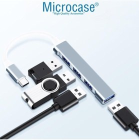 Resim Microcase Type-C To Usb 3.0 4 Port Çoklayıcı Hub Aluminyum Slim K 