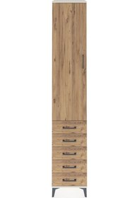 Resim Hyperion Dolap 2 Raflı 5 Çekmeceli Tek Askılı 44x44x243 Aytaşı-çam Aytası 
