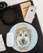 Resim WuW Hipster Köpek Yuvarlak Kaymaz Taban Mouse Pad 