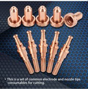 Resim Jeemson Sl60-100 Plazma Torç İçin 5 Adet 98215 Elektrot + 5 Adet 9-8212 Nozul Seti - Tellüryum Bakır Malzeme İle Metal Kesim İçin 100a 