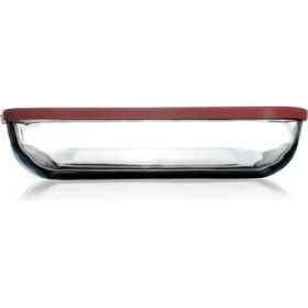 Resim Özbience Kare Borcam Tepsi, Kırmızı Kapak, 28X28CM, 3200CC, Dayanıklı ve Şık 