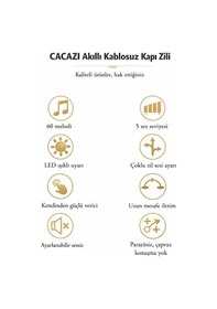 Resim Kablosuz Kapı Zili Seti 60 Melodi, 110 Db, 150 M Menzil 1 Alıcı + 1 Buton 