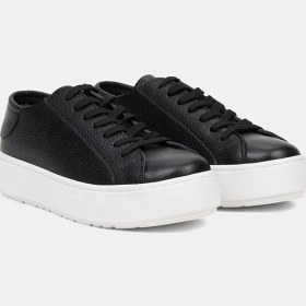 Resim Desa Kadın Siyah Bağcıklı Kalın Tabanlı Deri Spor Ayakkabı 