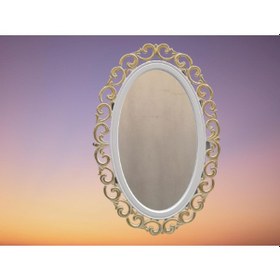 Resim Ayna-Dresuar Motifli Model Parlak Gold Renk Kayın Torna Kutu Içi(486072426) Altın 