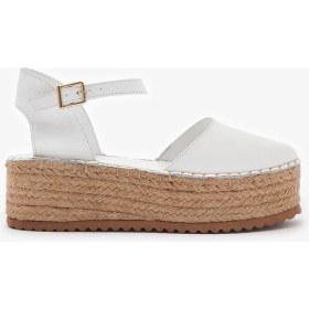 Resim Louis Cardy Lobo Beyaz Hakiki Deri Kadın Espadril Sandalet 