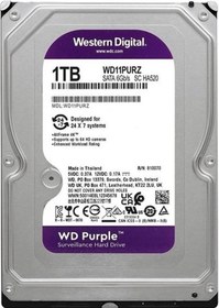 Resim Wd 1tb Wd11purz 3.5 Purple Sata3 5400rpm 64mb 7-24 Guvenlık Harddisk 3 Yıl Resmı Dıst Garantılı 