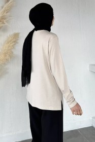 Resim Taşlı Tesettür Anne Penye Bluz Taş TZL-P-00021462 