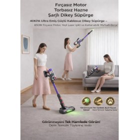Resim Smayling Kablosuz Dikey Süpürge 29.6V 2200MAH | LED Başlıklı | 3 Modlu Güçlü Emiş | Hepa Filtre | Şarjlı Süpürge 
