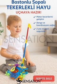 Resim sensatıon Bastonlu Sopalı Hayu Tekerlekli Helikopter Uçak Kırmızı-beyaz-bordo-yeşil-pembe-mavi-turuncu-sarı 