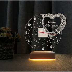 Resim Kalpli Saatli Gece Lambası Yıldönümü Hediyesi 3D Led Lamba (447301175) 