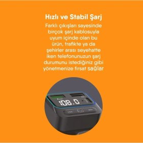 Resim Daisy Home 45W Turbo Şarjlı Bluetooth Fm Transmitter + USB Destekli 