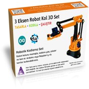 Resim Arduino Projeleri Dıy Arduino 3 Eksen Robot Kol 3d Parça Seti (ELEKTRONİKSİZ) 
