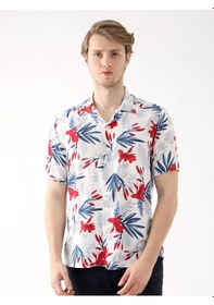 Resim Dufy Kırmızı Erkek Regular Fit Apaç Yaka Kısa Kol Gömlek - 94920 Kırmızı 