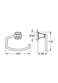 Resim Grohe Grandera Tuvalet Kağıtlığı - 40908ıg0 Krom 