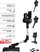 Resim pirantech ES411 LED Ekranlı Katlanabilir Yüksek Emiş Güçlü Dikey Şarjlı Süpürge 