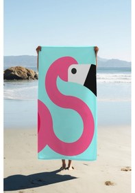 Resim Dijital Baskı Plaj Deniz Havlusu Flamingo Desenli Peştamal Hvl0212 Renkli 