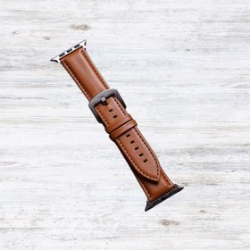 Resim Ally Apple Watch 42/44/45mm Deri Kordon Kayış KAHVERENGİ 