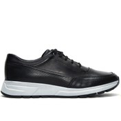 Resim Erkek Siyah Bağcıklı Deri Sneaker Derimod